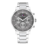 Tommy Hilfiger Tyson Chronograph Grey Dial Silver Steel Strap Watch For Men - 1710604 Authentic Buy Shop Now