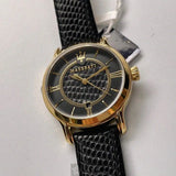 Maserati Epoca Black Dial Black Leather Strap Watch For Women - R8851118501 Authentic Buy Shop Now