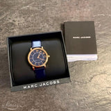 Marc Jacobs Roxy Navy Blue Dial Navy Blue Leather Strap Watch for Women - MJ1539 Authentic Buy Shop Now