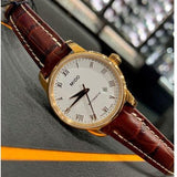 Mido Baroncelli III Automatic White Dial Brown Leather Strap Watch For Women - M7600.3.26.8 Authentic Buy Shop Now
