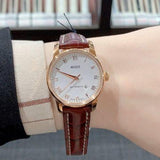 Mido Baroncelli III Automatic White Dial Brown Leather Strap Watch For Women - M7600.3.26.8 Authentic Buy Shop Now