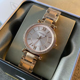 Fossil Carlie Silver Dial Two Tone Steel Strap Watch for Women - ES4342 Authentic Buy Shop Now