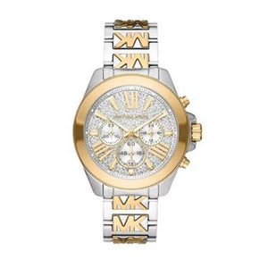 Michael Kors Wren Chronograph Crystals Silver Two Tone Steel Strap Watch for Women - MK6953 Authentic Buy Shop Now