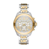 Michael Kors Wren Chronograph Crystals Silver Two Tone Steel Strap Watch for Women - MK6953 Authentic Buy Shop Now
