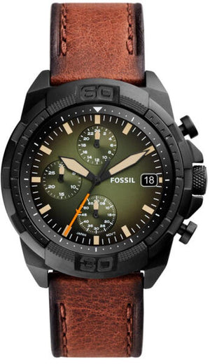 Fossil Bronson Chronograph Black Dial Brown Leather Strap Watch for Men - FS5856 Authentic Buy Shop Now