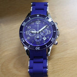Marc Jacobs Rock Chronograph Blue Dial Blue Silicone Strap Watch for Women - MBM2548 Authentic Buy Shop Now