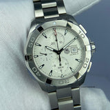 Tag Heuer Aquaracer Caliber 16 Automatic Chronograph White Dial Silver Steel Strap Watch for Men - CAY2111.BA0927 Authentic Buy Shop Now