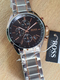Hugo Boss Grand Prix Black Dial Two Tone Steel Strap Watch for Men - 1513473 Authentic Buy Shop Now