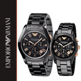 Emporio Armani Chronograph Black Ceramic Stainless Steel Dial Watch For Women - AR1411 Authentic Buy Shop Now