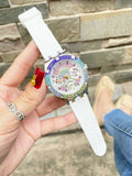 Guess Glitz Pride Limited Edition White Dial White Rubber Strap Watch for Women - GW0407L4 Authentic Buy Shop Now