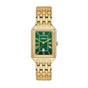 Fossil Raquel Three Hand Date Green Dial Gold Steel Strap Watch For Women - ES5341 Authentic Buy Shop Now