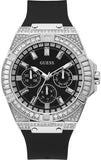 Guess Baguette Crystals Black Dial Black Silicone Strap Watch For Men - GW0208G1 Authentic Buy Shop Now