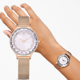 Swarovski Octea Nova Silver Dial Rose Gold Mesh Strap Watch for Women - 5650011 Authentic Buy Shop Now