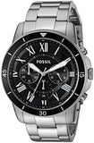 Fossil Grant Sport Chronograph Black Dial Silver Steel Strap Watch for Men - FS5236 Authentic Buy Shop Now