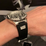 Guess Duchess Crystals Silver Dial Black Silicon Strap Watch For Women - GW0619L1 Authentic Buy Shop Now