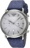Emporio Armani Aviator Quartz Grey Dial Blue Fabric Strap Watch For Men - AR11144 Authentic Buy Shop Now