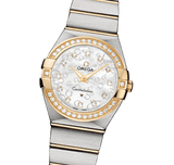 Omega Constellation Diamonds Mother of Pearl Dial Two Tone Steel Strap Watch for Women - 123.25.27.60.55.006 Authentic Buy Shop Now