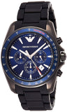 Emporio Armani Sigma Chronograph Blue Dial Black Silicone Strap Watch For Men - AR6121 Authentic Buy Shop Now