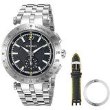 Versace V-Race Sport Black Dial Silver Steel Strap Watch for Men - VAH010016 Authentic Buy Shop Now