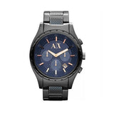 Armani Exchange Chronograph Blue Dial Grey Steel Strap Watch For Men - AX1166 Authentic Buy Shop Now