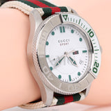 Gucci G Timeless White Dial Two Tone Nylon Strap Watch For Men - YA126231 Authentic Buy Shop Now