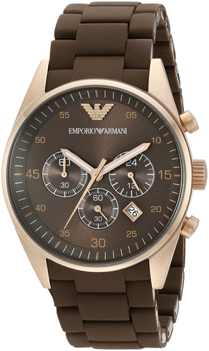 Emporio Armani Sport Chronograph Brown Dial Brown Stainless Steel Watch For Men - AR5890 Authentic Buy Shop Now