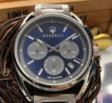 Maserati Trimarano Chronograph Blue Dial Silver Steel Strap Watch For Men - R8873632004 Authentic Buy Shop Now