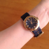Marc Jacobs Blade Blue Dial Blue Leather Strap Watch for Women - MBM1224 Authentic Buy Shop Now