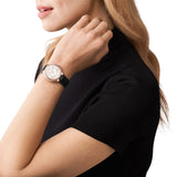 Michael Kors Camille Three-Hand Crystals White Dial Black Leather Strap Watch for Women - MK2962 Authentic Buy Shop Now