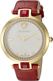 Versace Crystal Gleam White Dial Red Leather Strap Watch For Women - VAN040016 Authentic Buy Shop Now