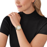 Michael Kors Harlowe Analog White Dial Black Leather Strap Watch For Women - MK2988 Authentic Buy Shop Now