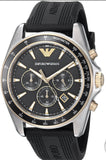 Emporio Armani Sigma Chronograph lack Dial Black Rubber Strap Watch For Men - AR80003 Authentic Buy Shop Now