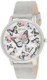 Guess Sparkle Butterfly White Dial Silver Leather Strap Watch For Women - GW0008L1 Authentic Buy Shop Now
