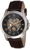 Fossil Grant Automatic Skeleton Black Dial Brown Leather Strap Watch for Men - ME3095 Authentic Buy Shop Now