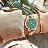 Daniel Wellington Iconic Link Emerald Green Dial Rose Gold Steel Strap Watch For Women - DW00100419 Authentic Buy Shop Now