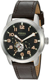 Fossil Pilot 54 Automatic Black Dial Brown Leather Strap Watch for Men - ME3118 Authentic Buy Shop Now