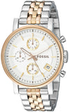 Fossil Boyfriend Chronograph White Dial Two Tone Steel Strap Watch for Women - ES3840 Authentic Buy Shop Now
