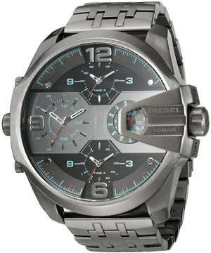 Diesel Uber Chief Black Dial Grey Stainless Steel Strap Watch For Men - DZ7372 Authentic Buy Shop Now