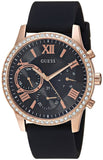 Guess Solar 40mm Black & Rose Gold Dial Black Rubber Strap Watch For Women - W1135L4 Authentic Buy Shop Now