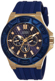 Guess Force Blue & Rose Gold Dial Blue Silicone Strap Watch For Men - W0674G2 Authentic Buy Shop Now