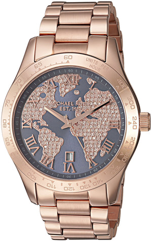 Michael Kors Layton Rose Gold Dial Rose Gold Steel Strap Watch for Women - MK6395 Authentic Buy Shop Now