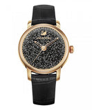 Swarovski Crystalline Hours Black Dial Black Leather Strap Watch for Women - 5295377 Authentic Buy Shop Now