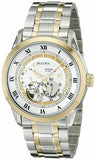 Bulova BVA Skeleton Silver Dial Two Tone Steel Strap Watch for Men - 98A123 Authentic Buy Shop Now
