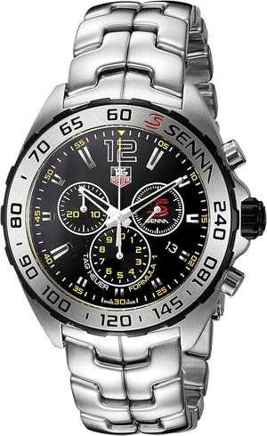 Tag Heuer Formula 1 Senna Limited Edition Chronograph Black Dial Silver Steel Strap Watch for Men - CAZ1013.BA0883 Authentic Buy Shop Now