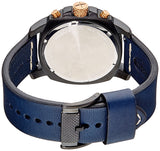 Fossil Modern Machine Chronograph Black Dial Blue Leather Strap Watch for Men - FS5066 Authentic Buy Shop Now
