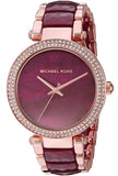 Michael Kors Parker Maroon Dial Two Tone Steel Strap Watch for Women - MK6412 Authentic Buy Shop Now