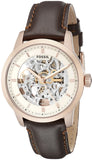Fossil Townsman Automatic Skeleton White Dial Brown Leather Strap Watch for Men - ME3078 Authentic Buy Shop Now