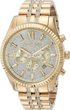 Michael Kors Lexington Chronograph Gold Dial Gold Steel Strap Watch For Men - MK8579 Authentic Buy Shop Now