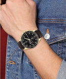 Tommy Hilfiger Parker Chronograph Black Dial Brown Leather Strap Watch For Men - 1791836 Authentic Buy Shop Now