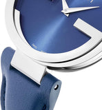 Gucci Interlocking G Blue Dial Blue Leather Strap Watch For Women - YA133322 Authentic Buy Shop Now